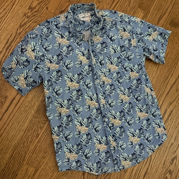 Southern Proper Other - Southern Proper Traditional Fit Blue Floral Men's Shirt